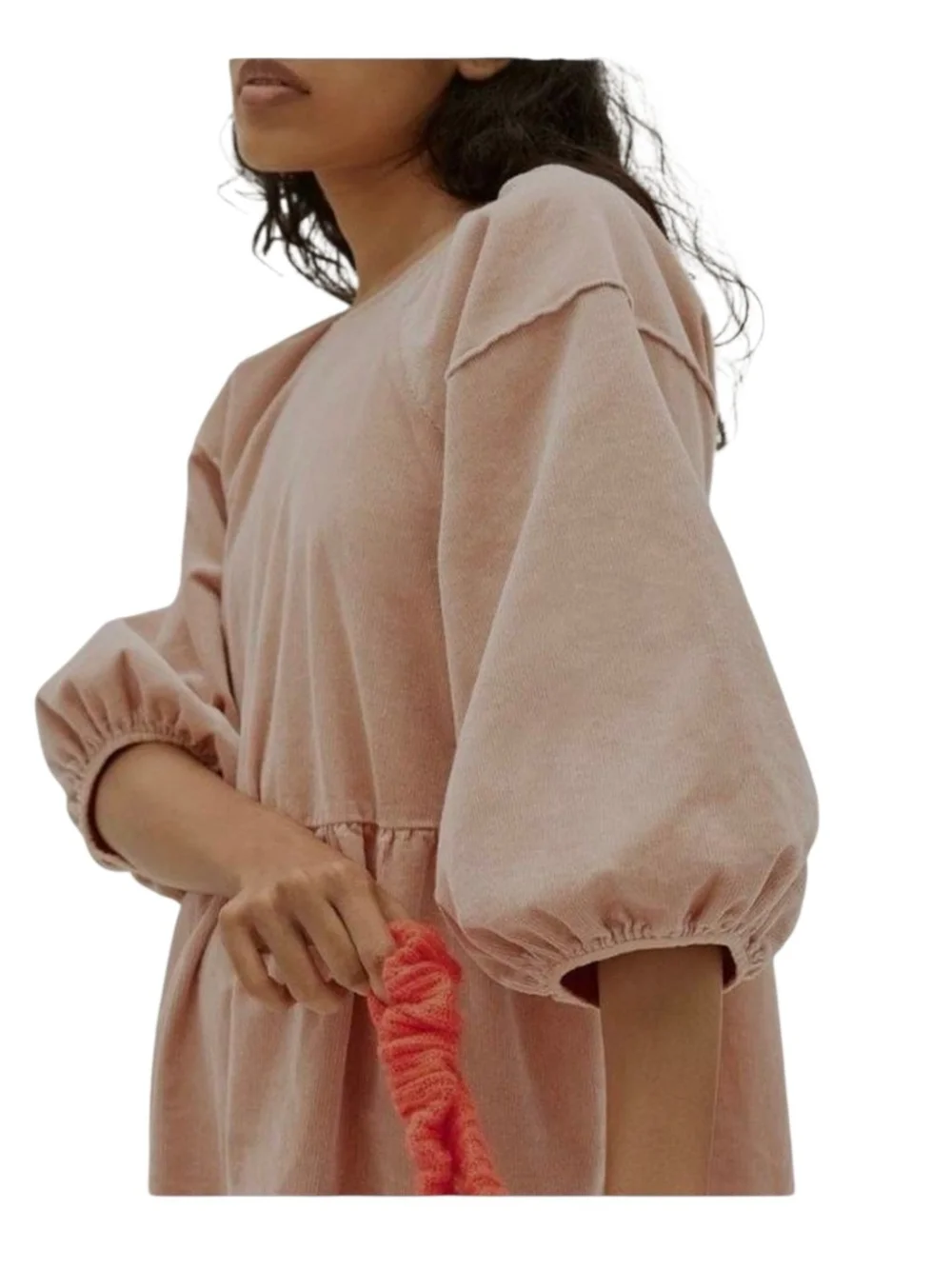 Everlane Blush Puff Sleeve Tiered Midi Sz M - Picture 3 of 14